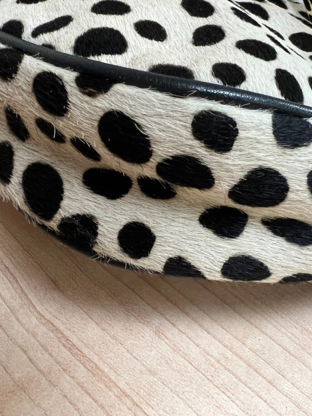 Rebecca Minkoff Pony Hair Dalmatian Print Crossbody Bag Gold Hardware - Picture 14 of 14